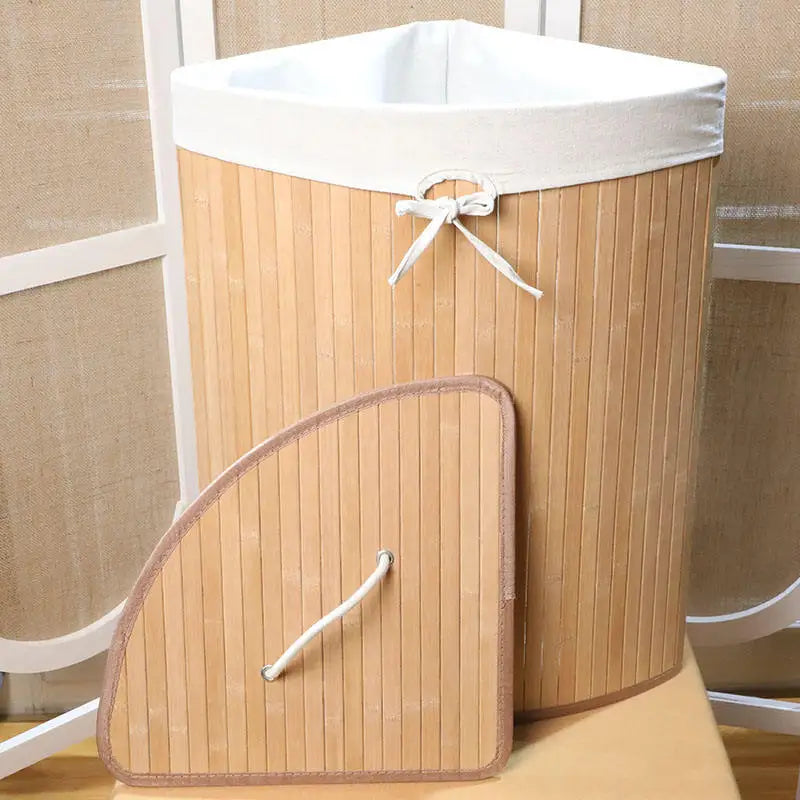 Cesto Para Roupa Suja de Bambu - Original